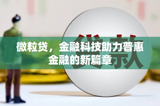 海东微粒贷，金融科技助力普惠金融的新篇章
