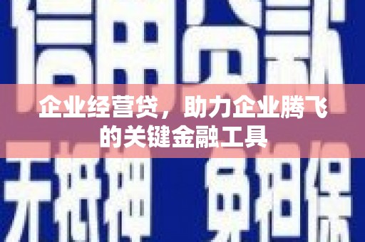 海东企业经营贷，助力企业腾飞的关键金融工具