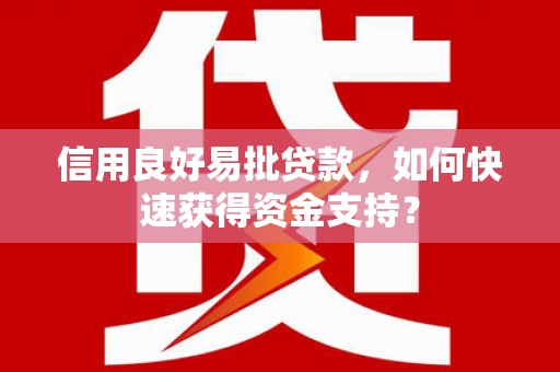 海东信用良好易批贷款，如何快速获得资金支持？