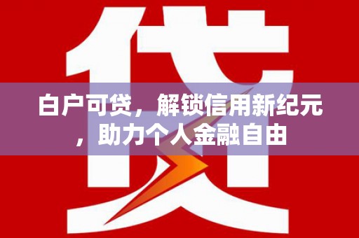 海东白户可贷，解锁信用新纪元，助力个人金融自由