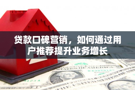 海东贷款口碑营销，如何通过用户推荐提升业务增长