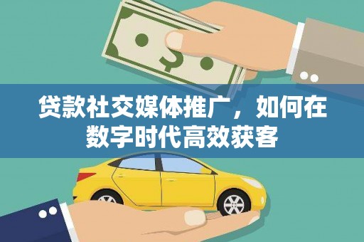 海东贷款社交媒体推广，如何在数字时代高效获客