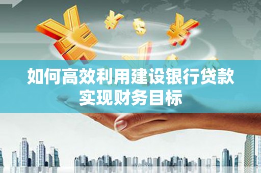 海东如何高效利用建设银行贷款实现财务目标