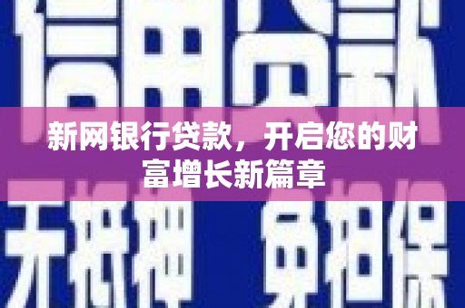 海东新网银行贷款，开启您的财富增长新篇章