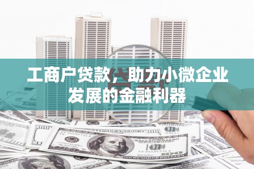 海东工商户贷款，助力小微企业发展的金融利器
