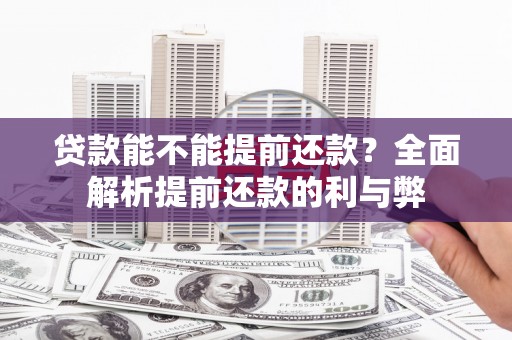 海东贷款能不能提前还款？全面解析提前还款的利与弊
