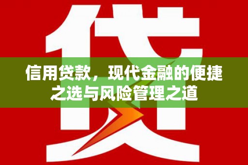 海东信用贷款，现代金融的便捷之选与风险管理之道