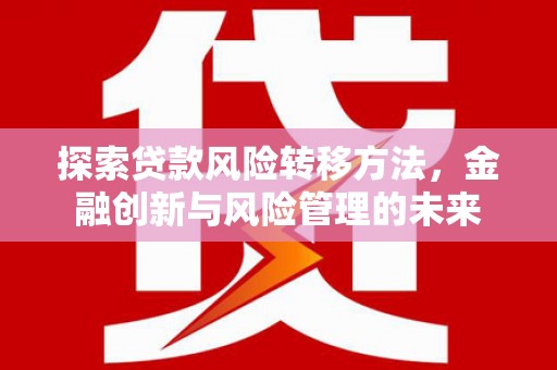 海东探索贷款风险转移方法，金融创新与风险管理的未来