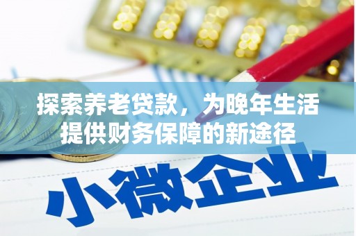 海东探索养老贷款，为晚年生活提供财务保障的新途径