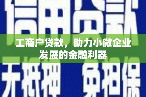 海东工商户贷款，助力小微企业发展的金融利器