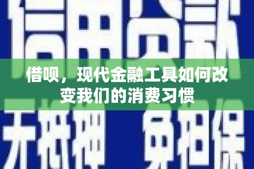 海东借呗，现代金融工具如何改变我们的消费习惯