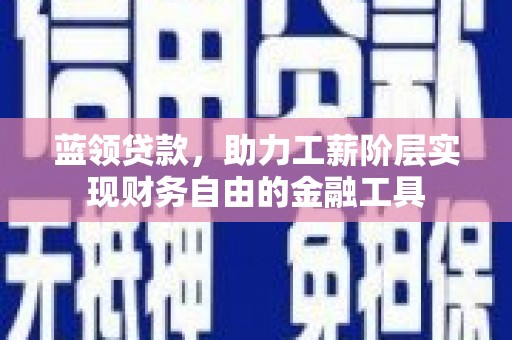 海东蓝领贷款，助力工薪阶层实现财务自由的金融工具