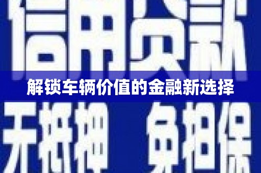 海东解锁车辆价值的金融新选择