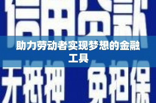 海东助力劳动者实现梦想的金融工具