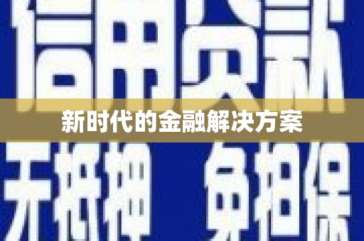 海东新时代的金融解决方案
