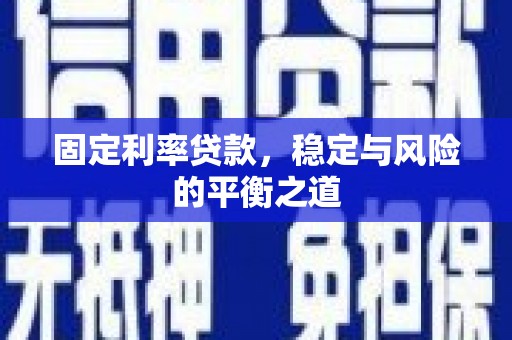 海东固定利率贷款，稳定与风险的平衡之道