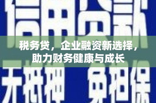 海东税务贷，企业融资新选择，助力财务健康与成长